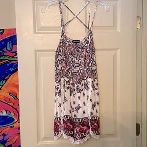 Pink & Blue print Romper